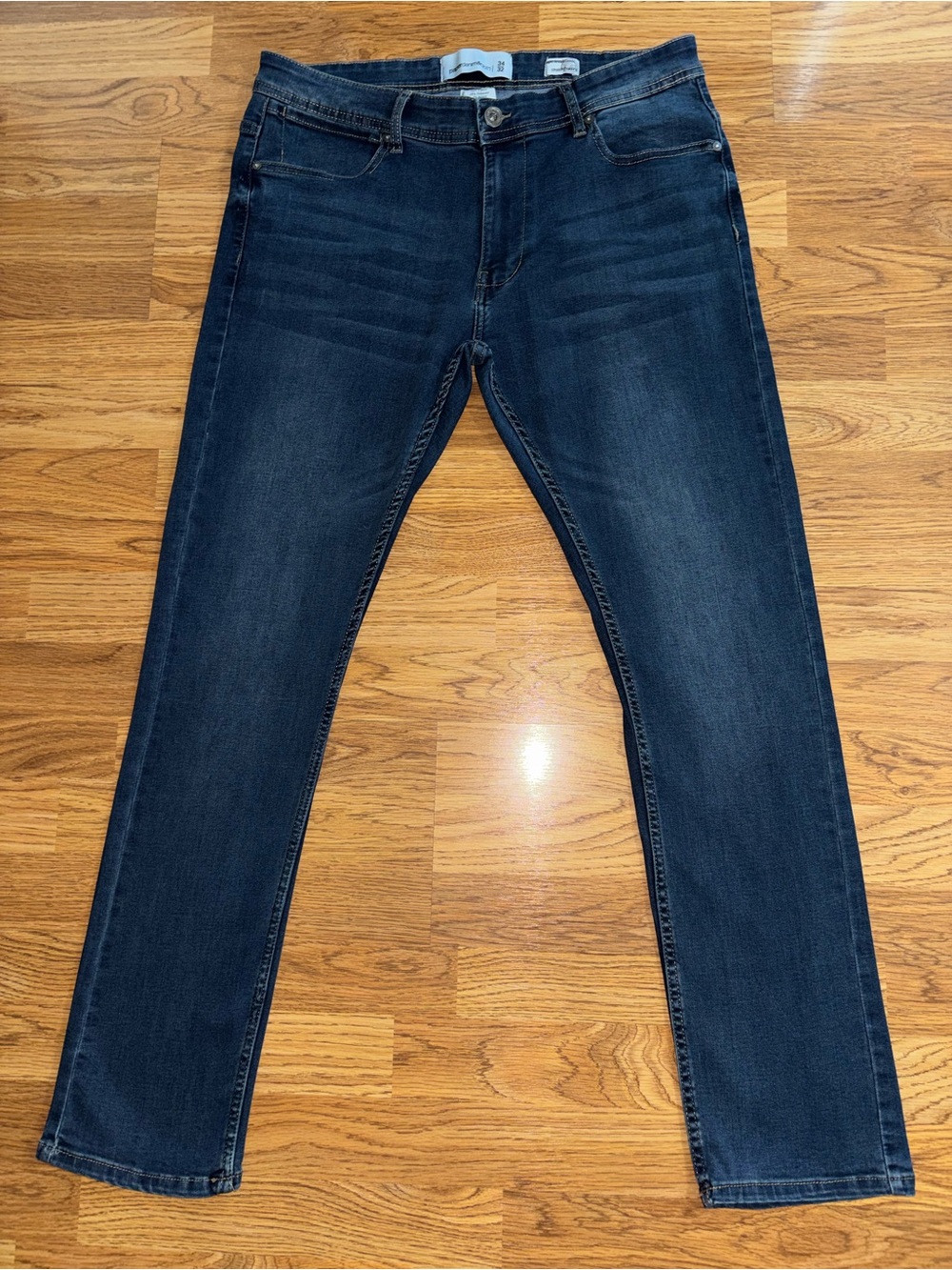 Paper Denim & Cloth Slim Straight Jeans Men's Size 34x32 Dark Wash Stretch